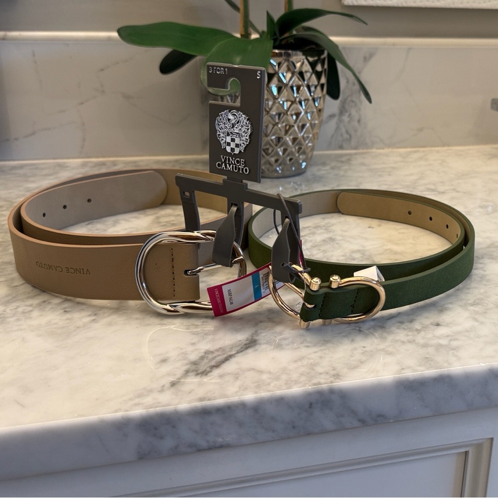 Vince Camuto Belts Green / Light Tan